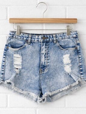 Designer Designed in Los Angeles Distressed Denim Women Shorts